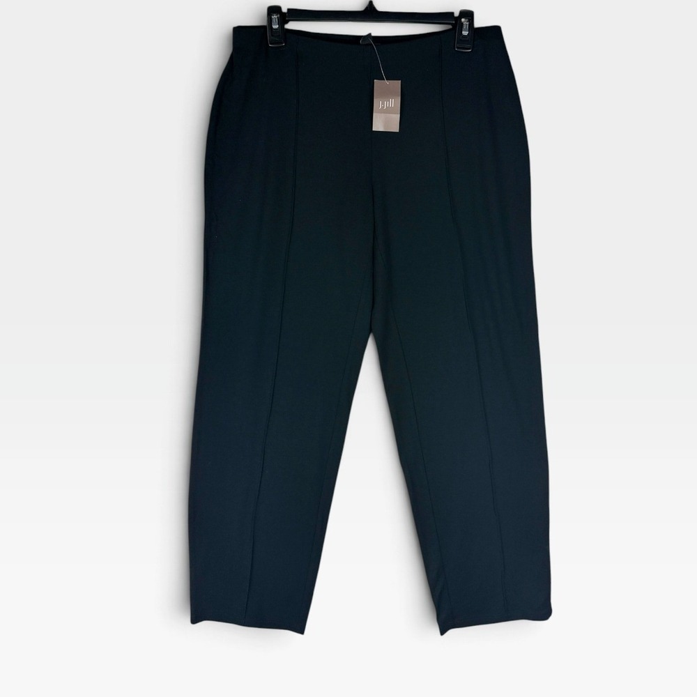 J. Jill Wearever Slim Leg Cropped Pants Womens Small Black Pintuck Seam NEW